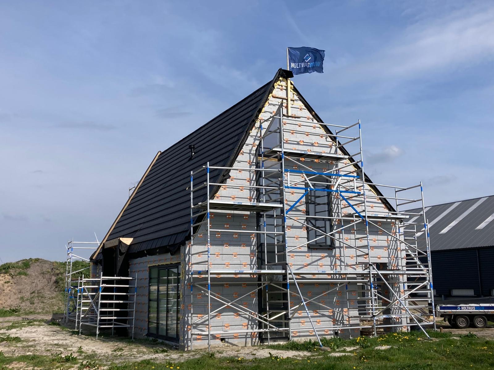 Traditionele bouw in uitvoering